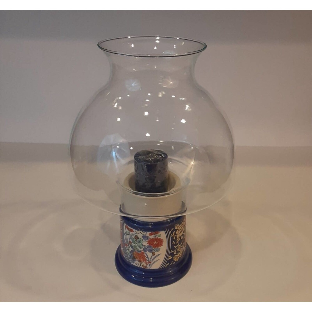 Vintage Hurricane Lamp Gailstyn-Sutton 1982 Chinoiserie Candle Timeless 10.5"